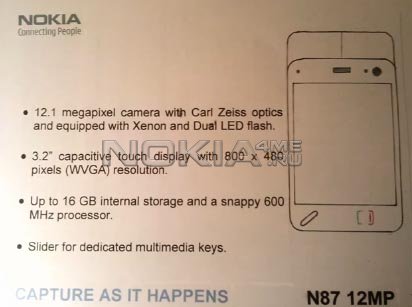 : Nokia N87 12    WVGA-?