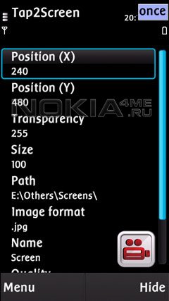 Tap2Screen -    Symbian 9.4