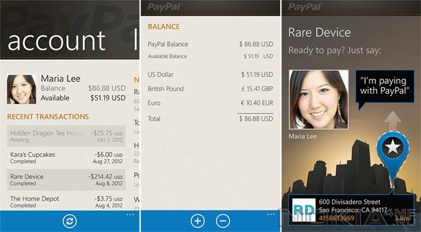 PayPal -   Windows Phone 7.5  